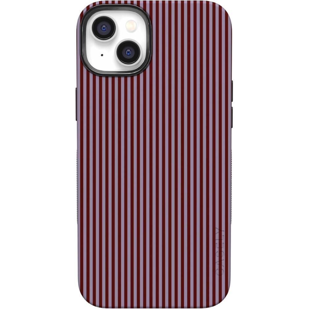 imageCasely iPhone 14 Case  Blue Stripes  Sunday Best  Bold Protective Design  Compatible with MagSafeStripes and the City  Tiny Pinstripe