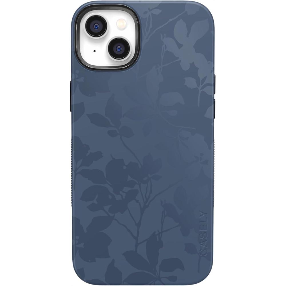 imageCasely iPhone 14 Case  Blue Stripes  Sunday Best  Bold Protective Design  Compatible with MagSafeTwilight Flora  Moody Monochrome