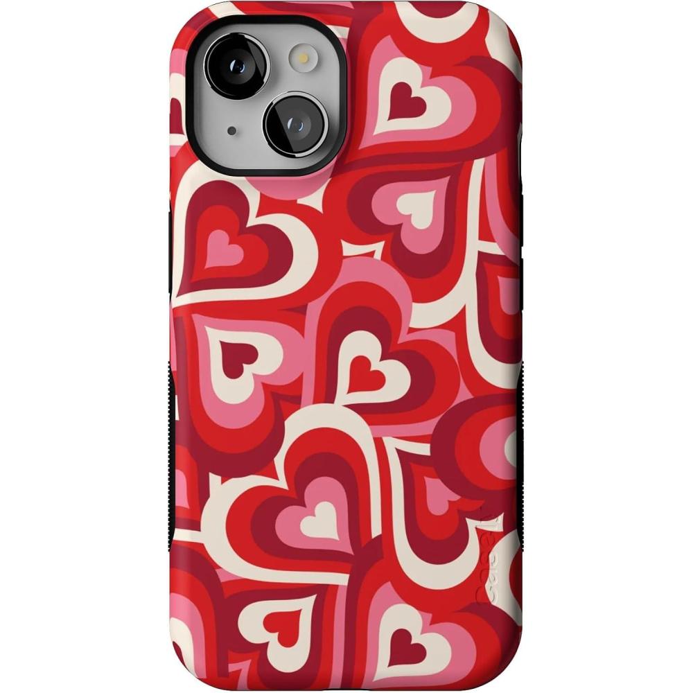 imageCasely iPhone 14 Case  Lovebug  Blue Hearts  Bold Protective Design  Compatible with MagSafeLove Song Remix  Ombre Hearts