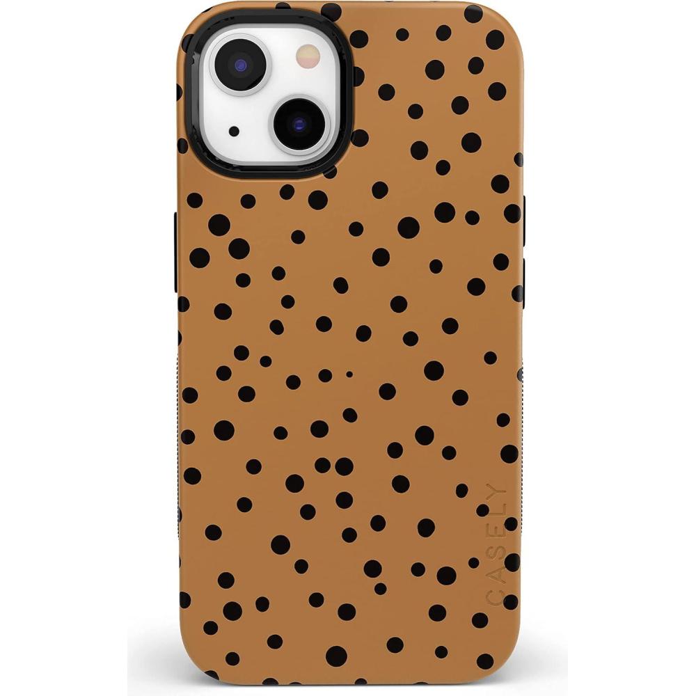 imageCasely iPhone 14 Case  Lovebug  Blue Hearts  Bold Protective Design  Compatible with MagSafeSpot On  Dotted Animal Print