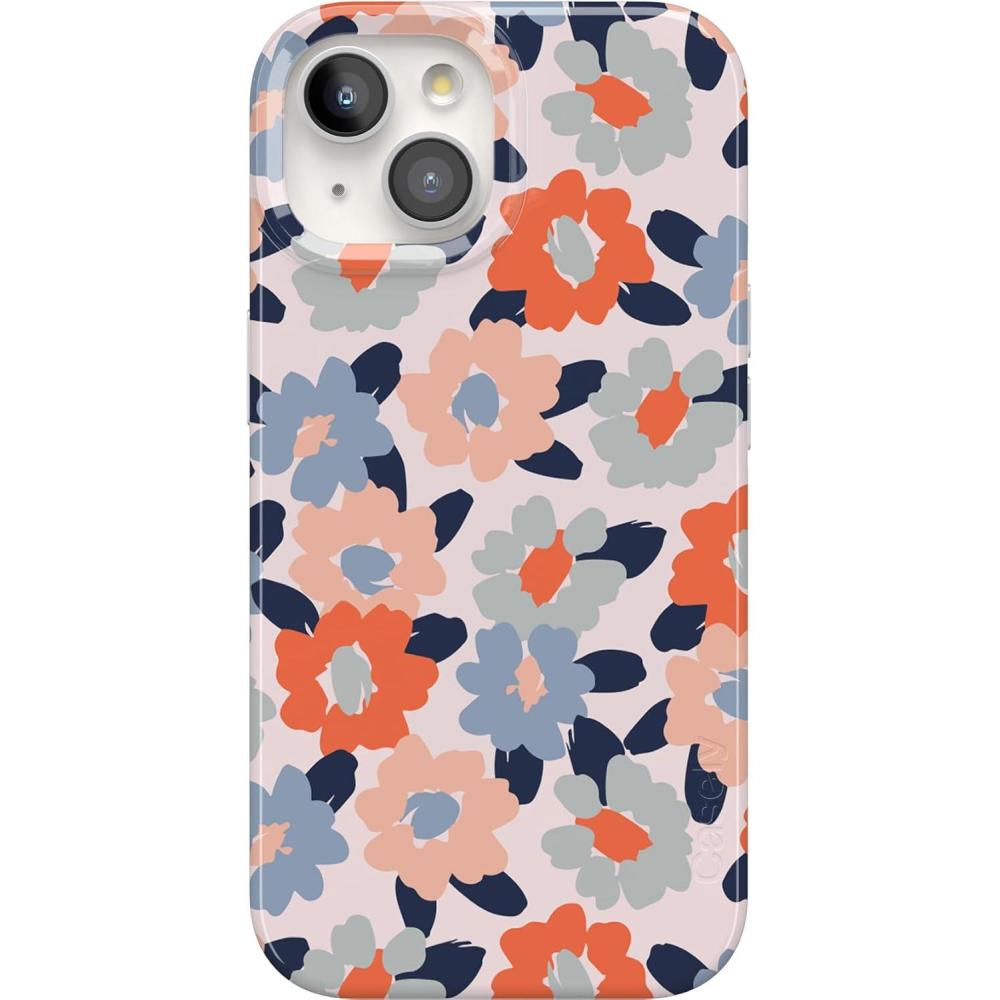 imageCasely iPhone 14 Case  Moody Monochrome  Bordeaux Rose  Compatible with MagSafe  Classic Ultra Thin DesignField of Flowers  Pastel Floral