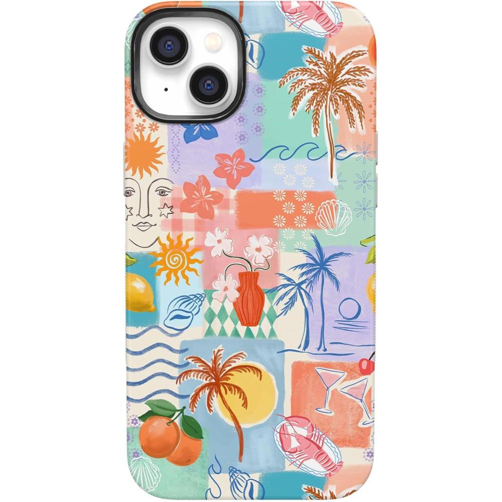 imageCasely iPhone 14 Case  Night Walk  The Beatles Abbey Road Dual Image  Bold Protective Design  MagSafe Compatible DesignTropical Heat  Beachy Collage