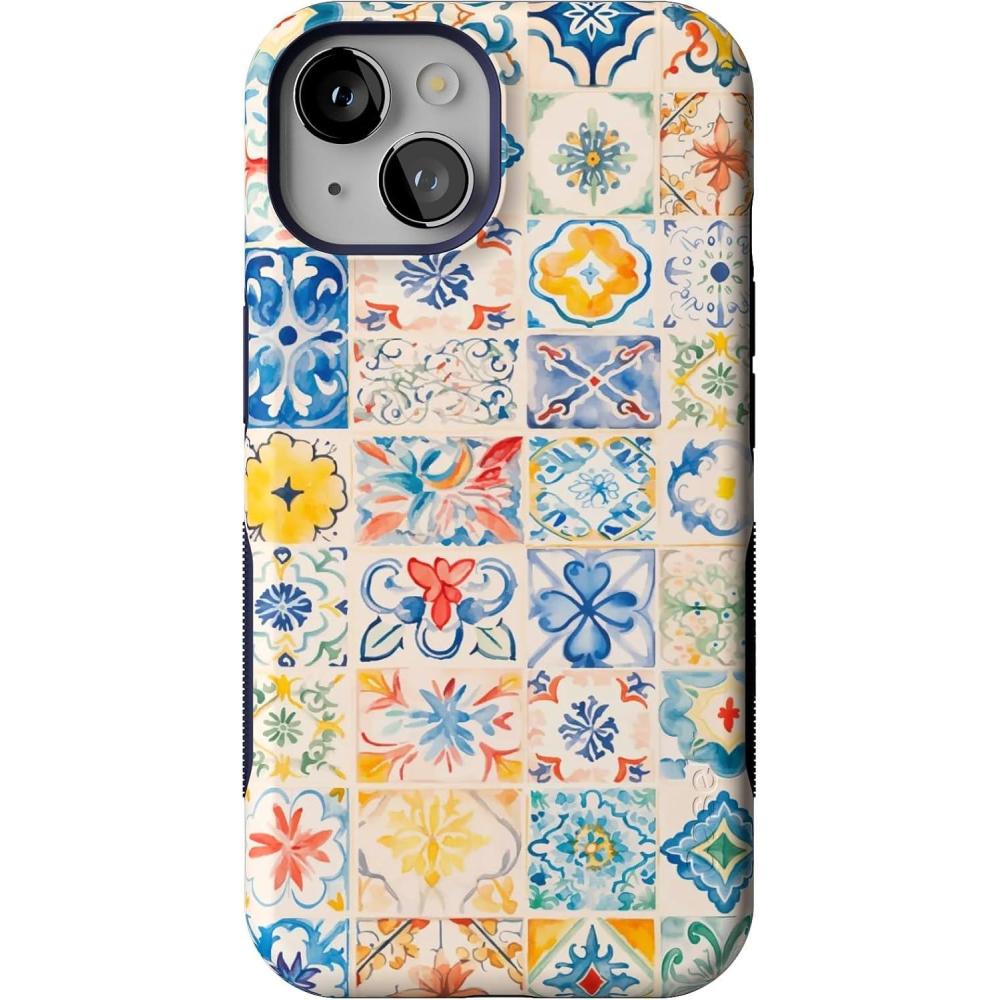 imageCasely iPhone 14 Case  Night Walk  The Beatles Abbey Road Dual Image  Bold Protective Design  MagSafe Compatible DesignTuscan Tiles  Dolce Vita