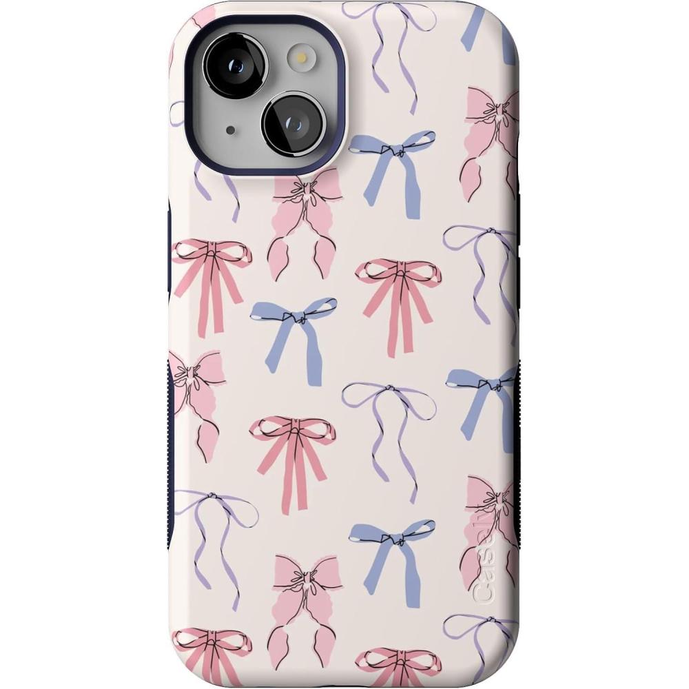 imageCasely iPhone 14 Case  You Cant Catch Me  Gingerbread Man  Bold Protective Design  Compatible with MagSafeCoquette Girlie  Pastel Bows