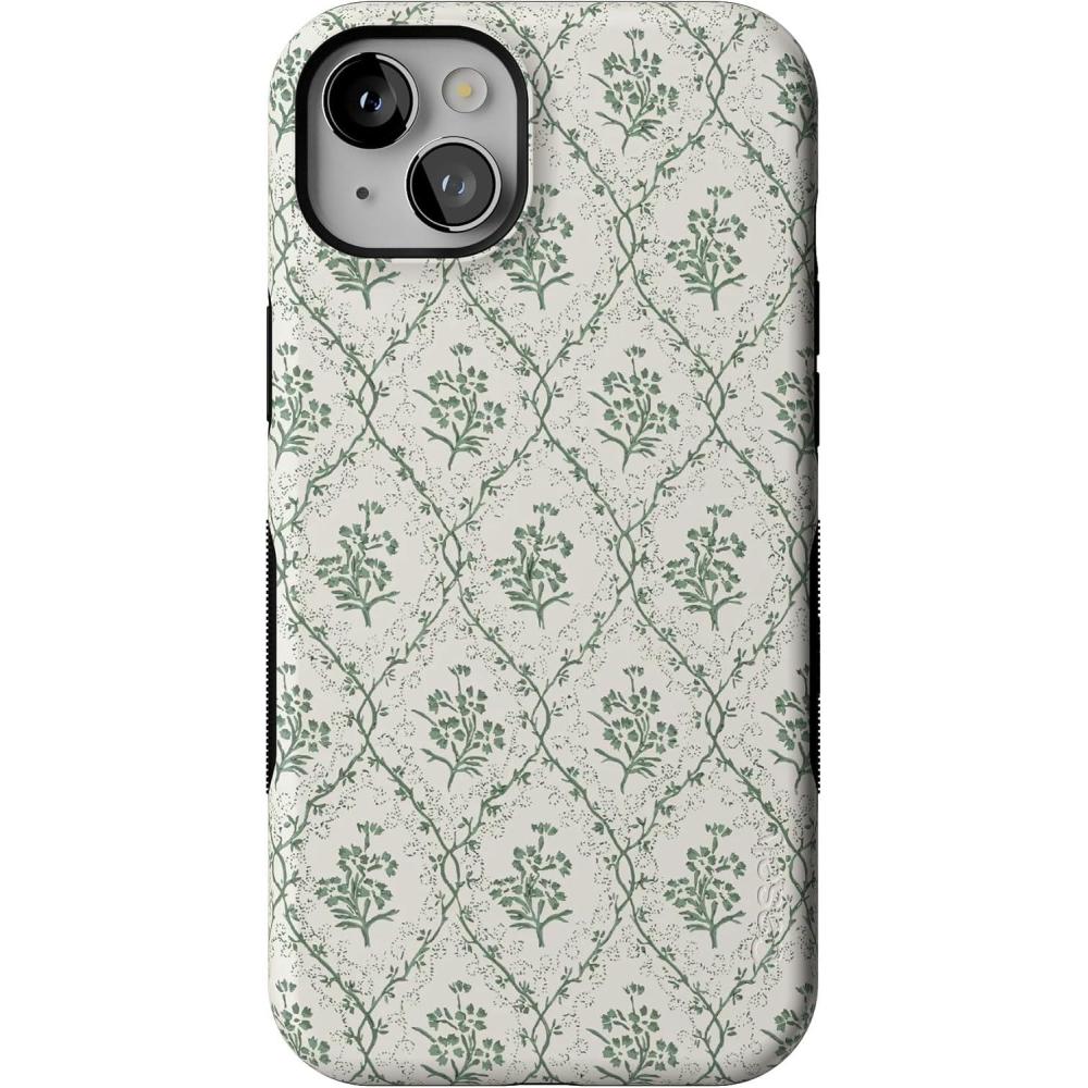 imageCasely iPhone 14 Case  You Cant Catch Me  Gingerbread Man  Bold Protective Design  Compatible with MagSafeSage Tapestry  Floral Vines
