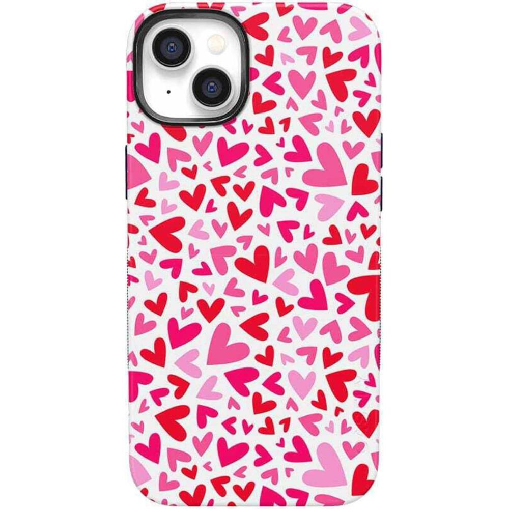 imageCasely iPhone 14 Case  You Cant Catch Me  Gingerbread Man  Bold Protective Design  Compatible with MagSafeXOXO  Pink Candy Hearts
