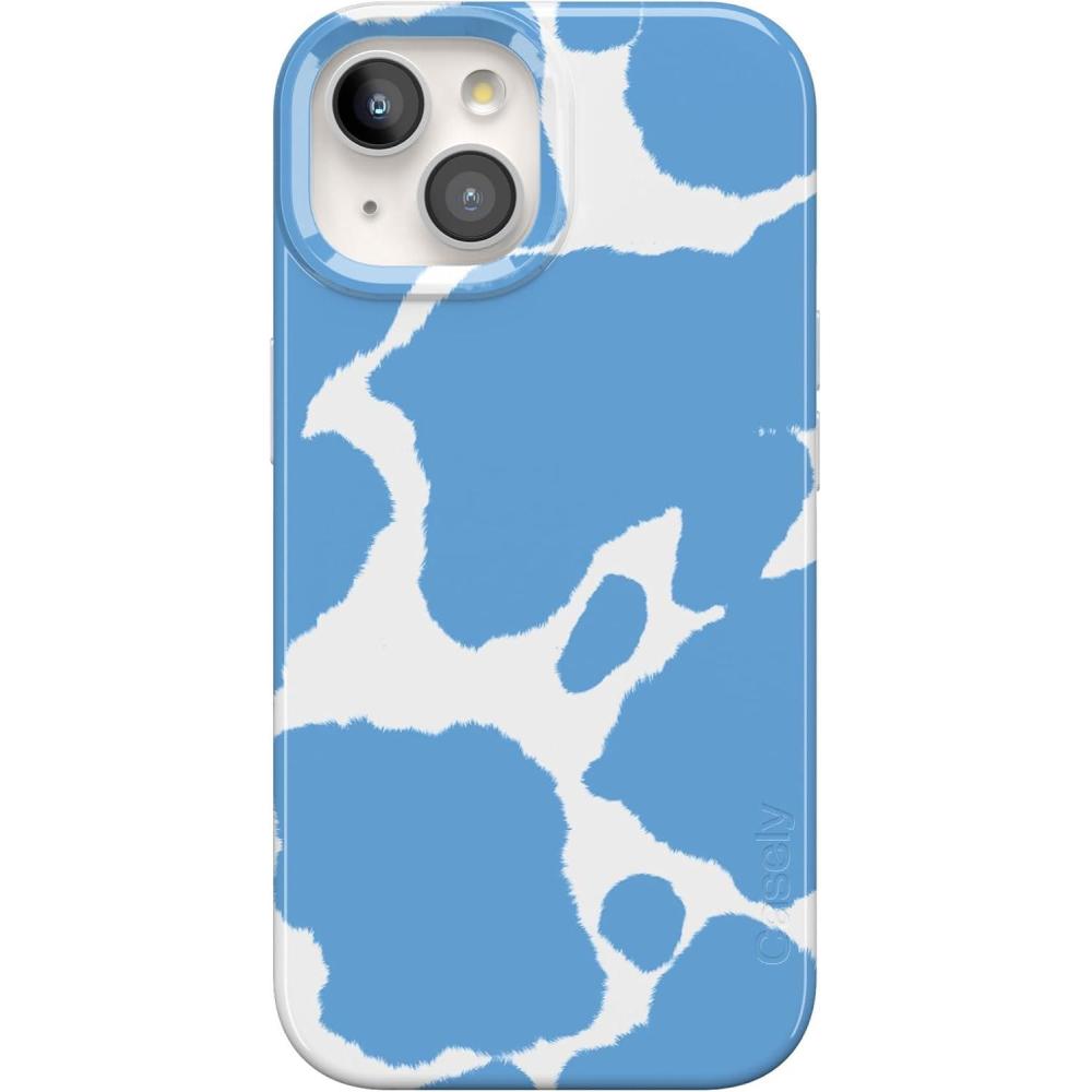 imageCasely iPhone 15 Case  Hanging Around  Potted Plants Floral  Compatible with MagSafe  Classic Ultra Thin DesignCurrent MOOd  Light Blue Cow Print