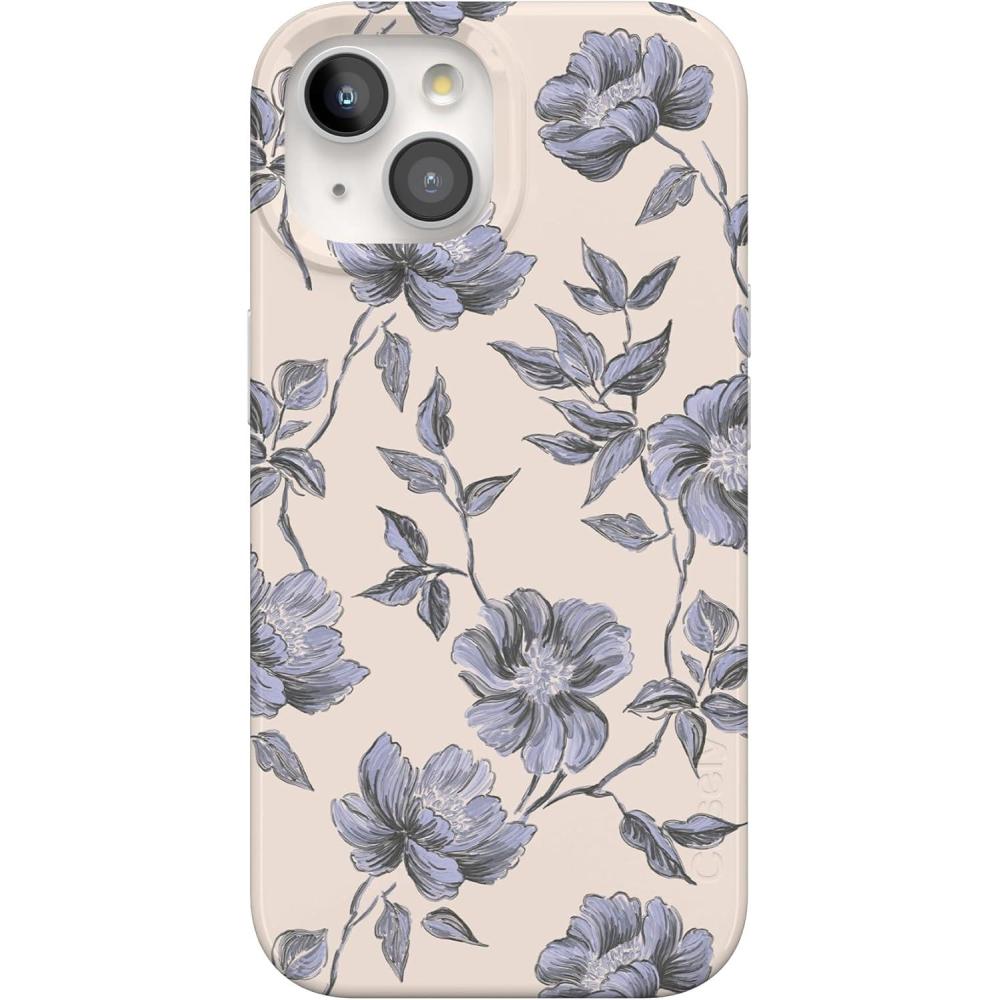 imageCasely iPhone 15 Case  Hanging Around  Potted Plants Floral  Compatible with MagSafe  Classic Ultra Thin DesignInk  Iris  Vintage Floral