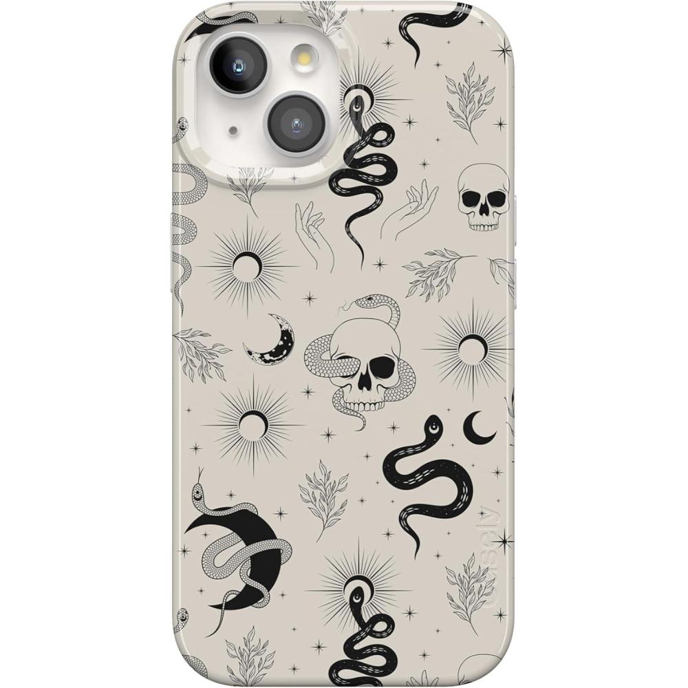 imageCasely iPhone 15 Case  Hanging Around  Potted Plants Floral  Compatible with MagSafe  Classic Ultra Thin DesignNo Further Explanation  Snakes  Skulls