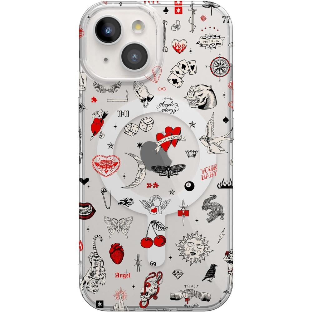 imageCasely iPhone 15 Case  Hanging Around  Potted Plants Floral  Compatible with MagSafe  Classic Ultra Thin DesignNot a Phase  Clear Flash Tattoo