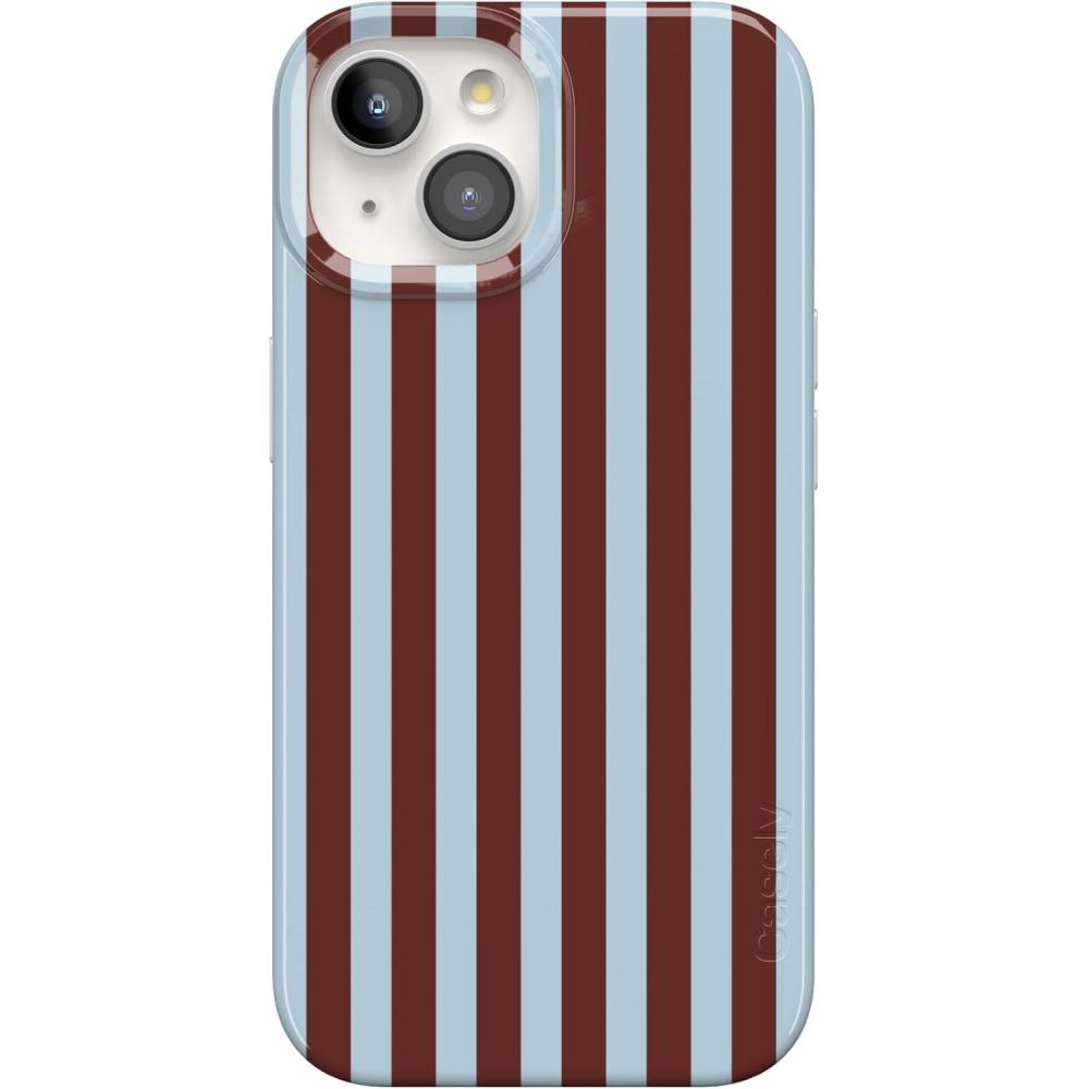 imageCasely iPhone 15 Case  Powder Pups  Dog Sled  Compatible with MagSafe  Classic Ultra Thin DesignSunday in Brooklyn  Chocolate Stripes