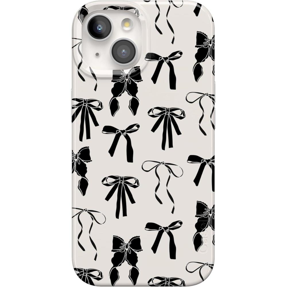 imageCasely iPhone 15 Case  Sneaky Monkeys  Frida Kahlo Jungle Floral  Compatible with MagSafe  Classic Ultra Thin DesignGoth Girlie  Black Bows