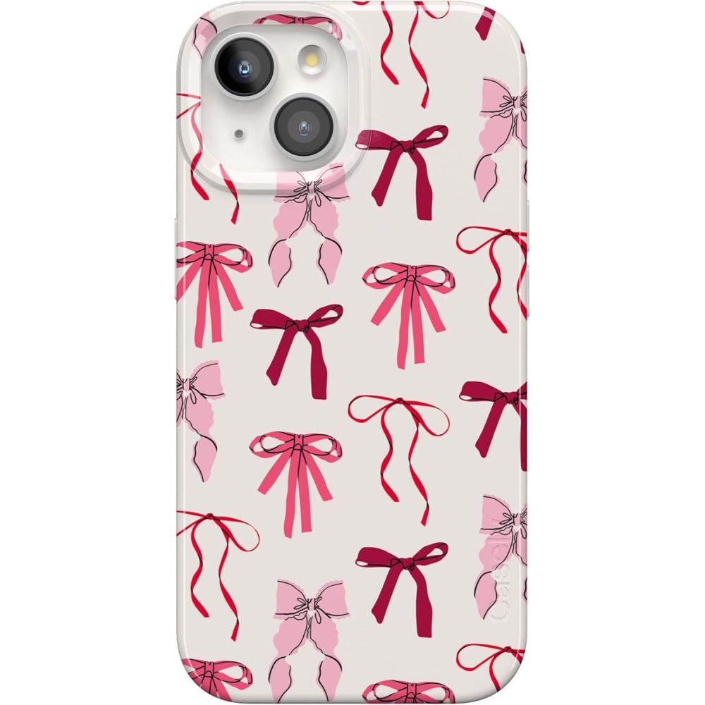 imageCasely iPhone 15 Case  Sneaky Monkeys  Frida Kahlo Jungle Floral  Compatible with MagSafe  Classic Ultra Thin DesignLover Girlie  Pink Bows