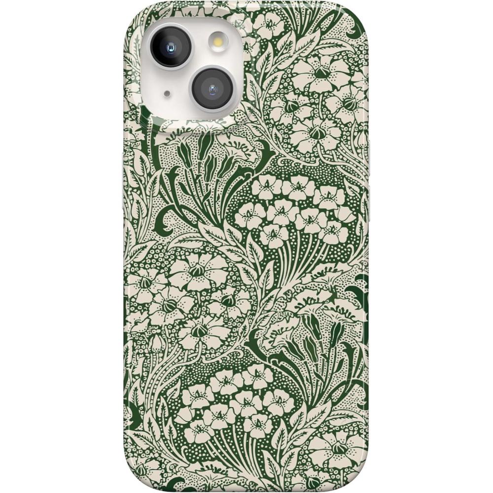 imageCasely iPhone 15 Case  Sneaky Monkeys  Frida Kahlo Jungle Floral  Compatible with MagSafe  Classic Ultra Thin DesignMystic Meadow  Green Gardens