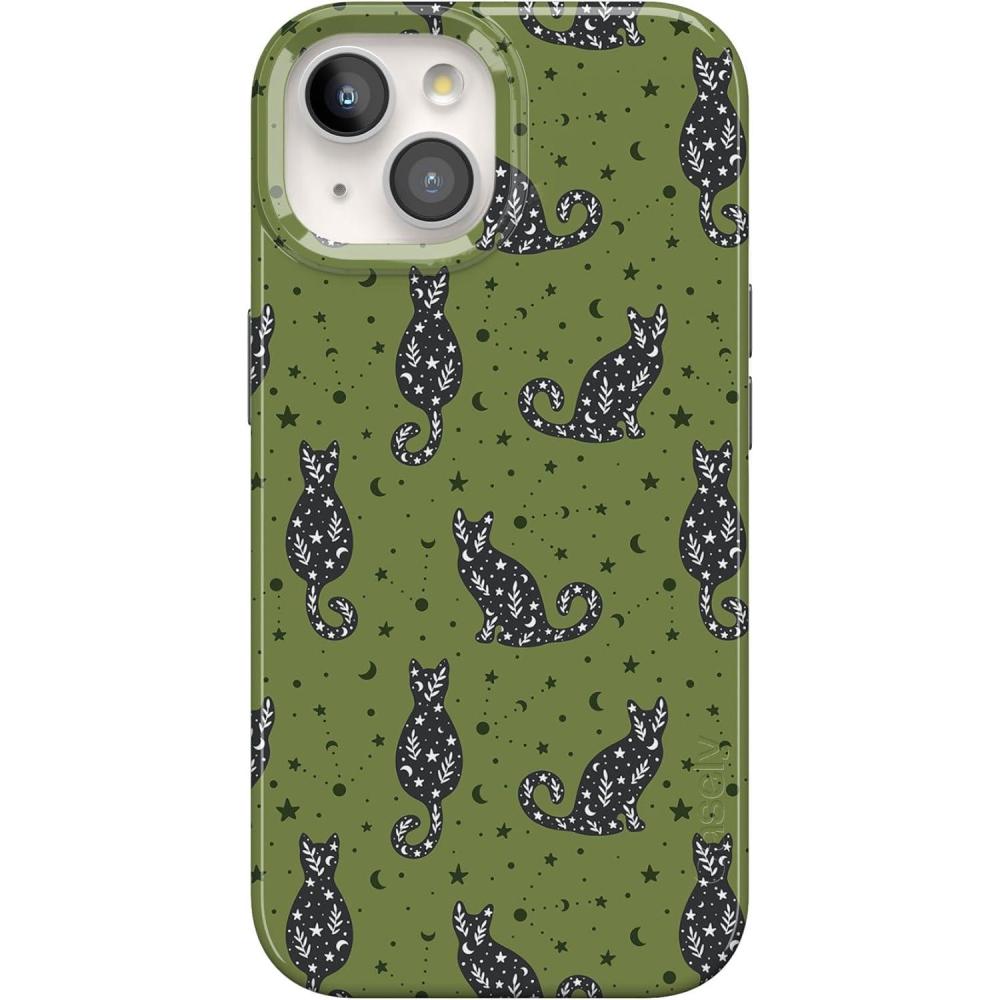 imageCasely iPhone 15 Case  Sneaky Monkeys  Frida Kahlo Jungle Floral  Compatible with MagSafe  Classic Ultra Thin DesignSabrinas Bestie  Black Cats
