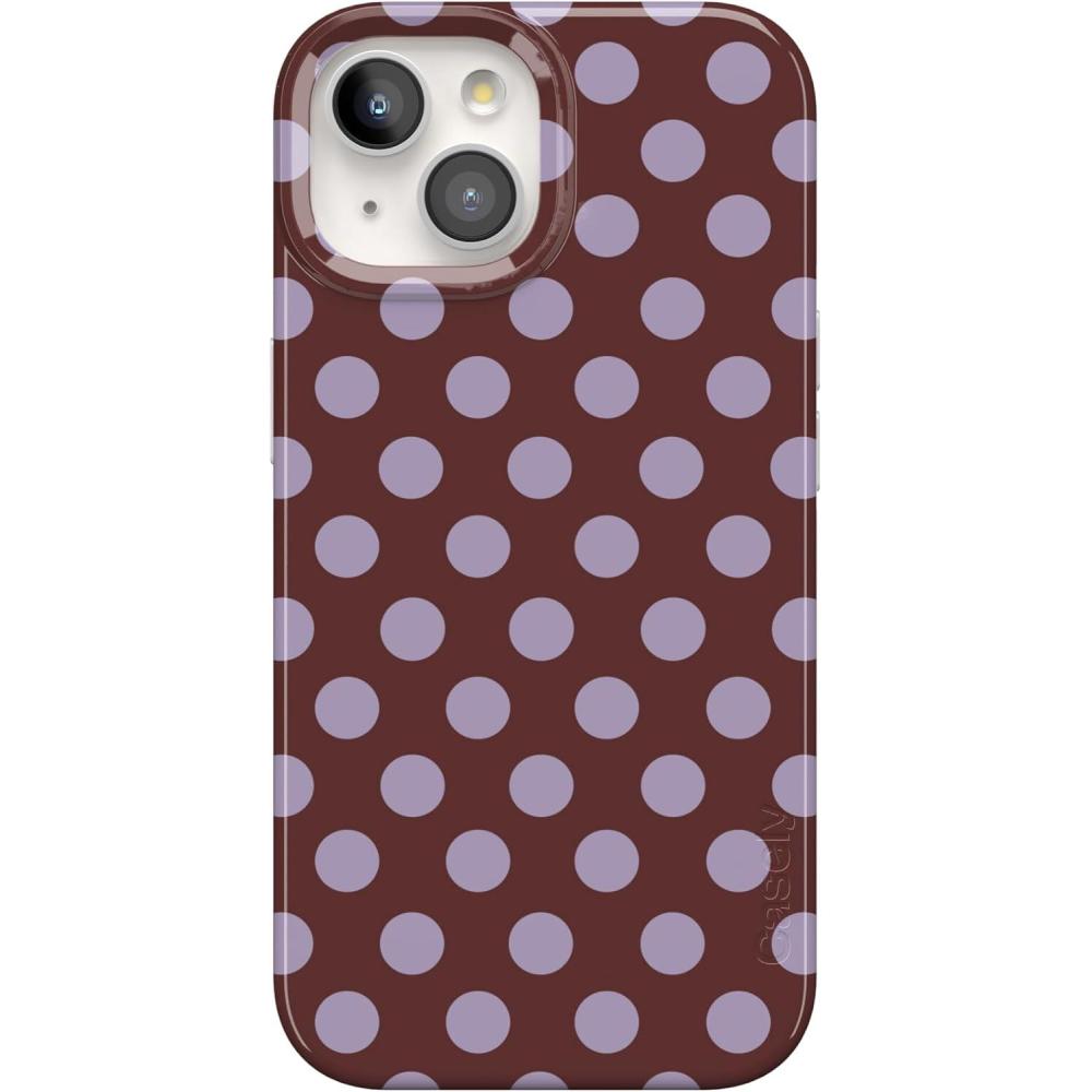 imageCasely iPhone 15 Case  Sneaky Monkeys  Frida Kahlo Jungle Floral  Compatible with MagSafe  Classic Ultra Thin DesignSpotted in SoHo  Burgundy Polka Dot