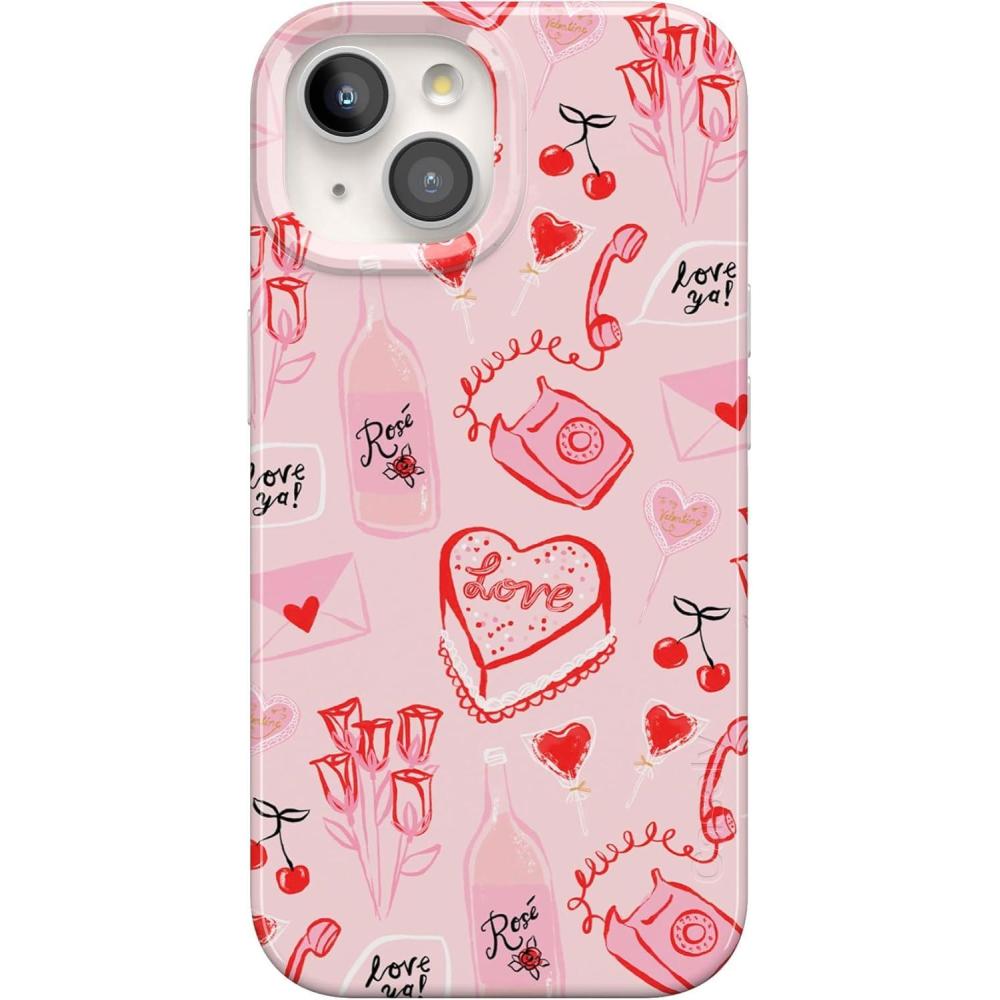 imageCasely iPhone 15 Case  Sneaky Monkeys  Frida Kahlo Jungle Floral  Compatible with MagSafe  Classic Ultra Thin DesignThats Amore  Valentines