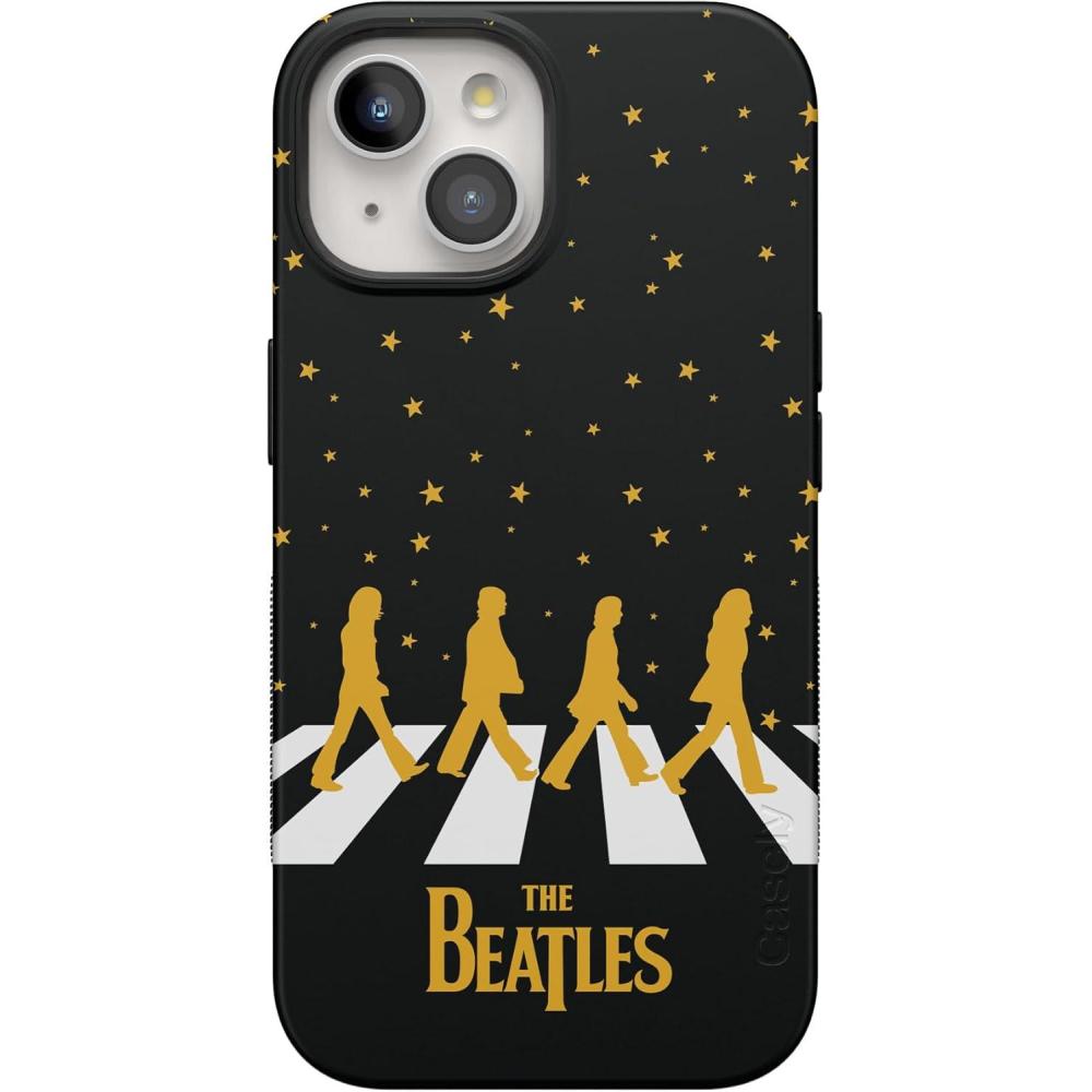 imageCasely iPhone 15 Case  Twilight Flora  Moody Monochrome  Bold Protective Design  Compatible with MagSafeBeatles  Night Walk  Abbey Road Dual Image