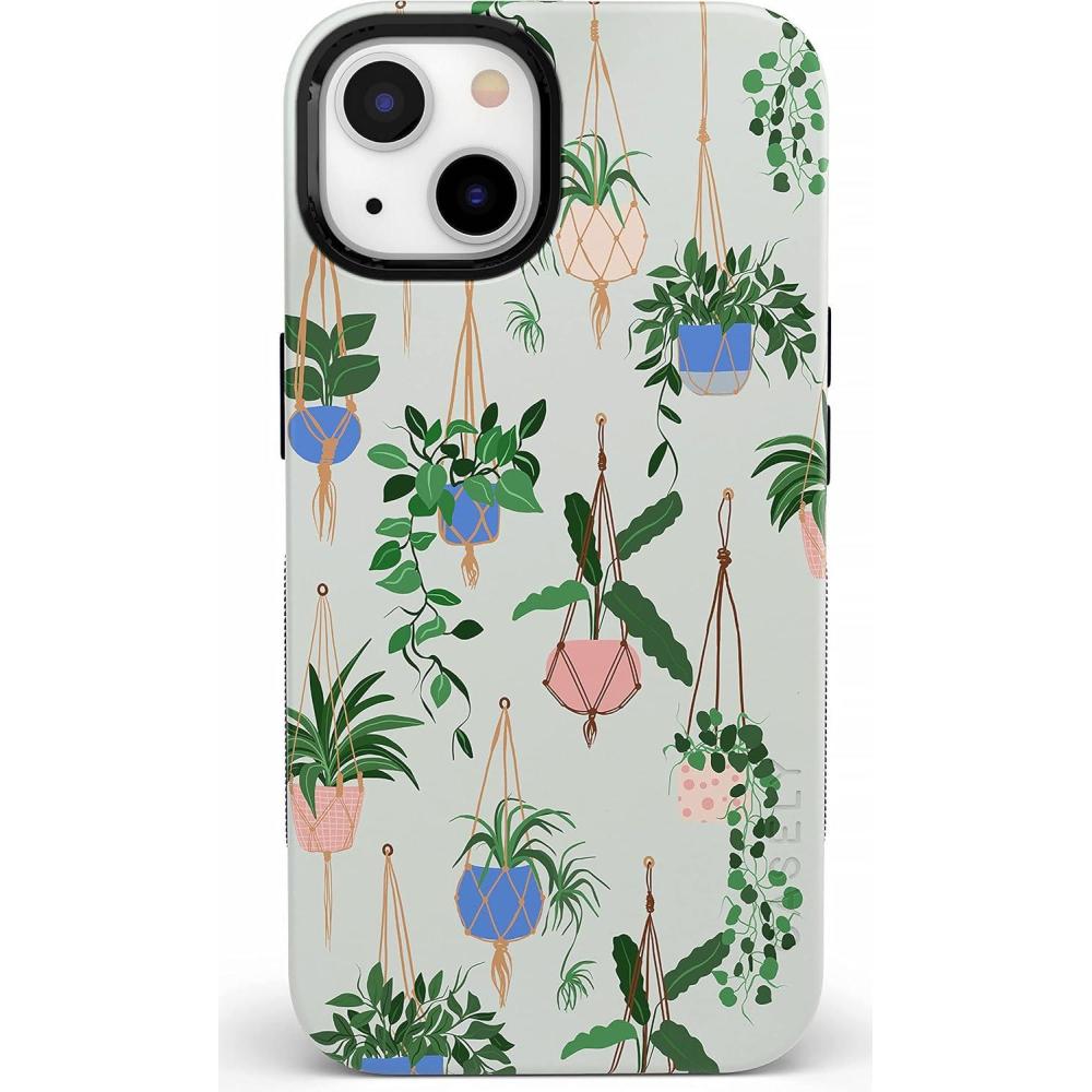 imageCasely iPhone 15 Case  Twilight Flora  Moody Monochrome  Bold Protective Design  Compatible with MagSafeHanging Around  Potted Plants Floral