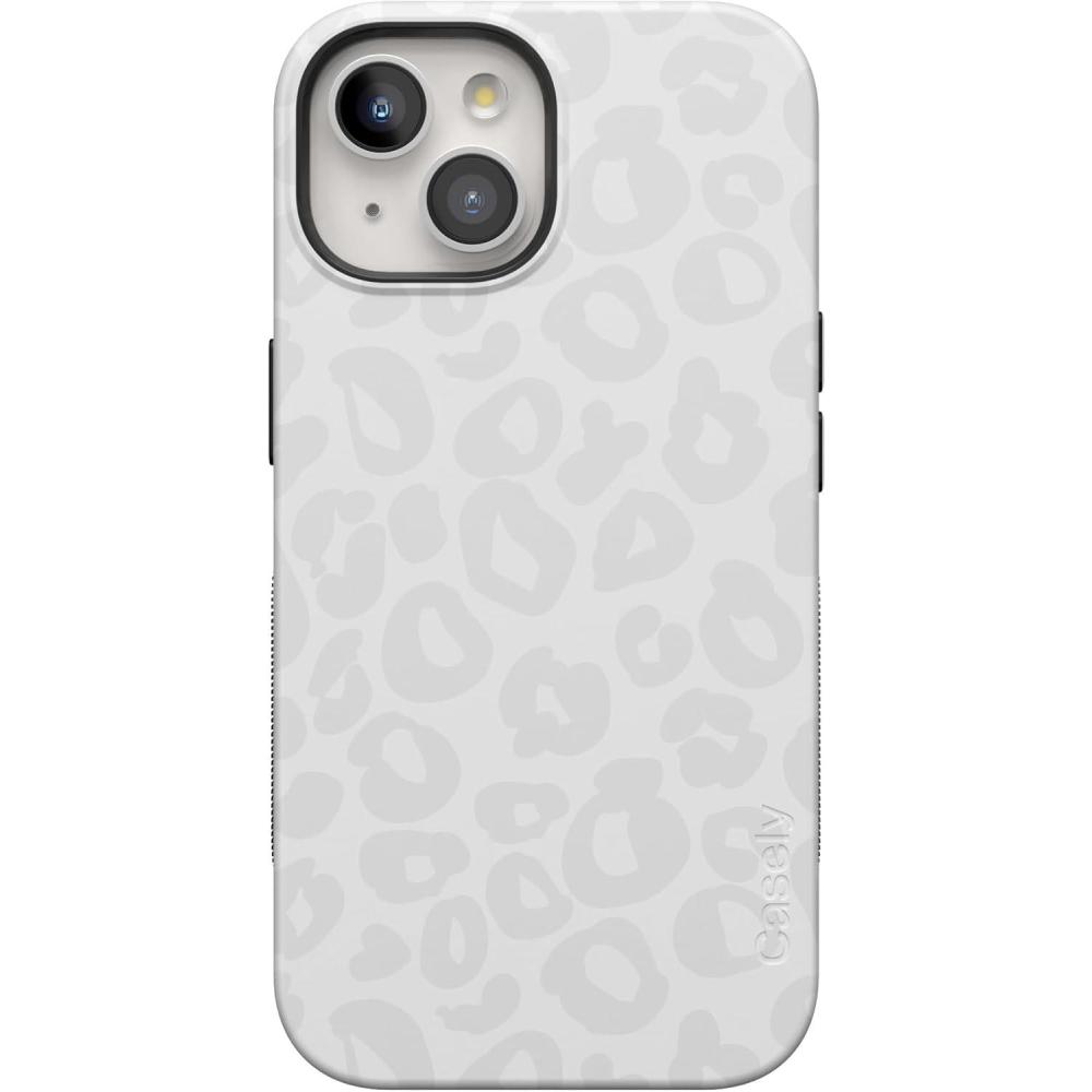imageCasely iPhone 15 Case  Twilight Flora  Moody Monochrome  Bold Protective Design  Compatible with MagSafeInto the Wild  White Snow Leopard