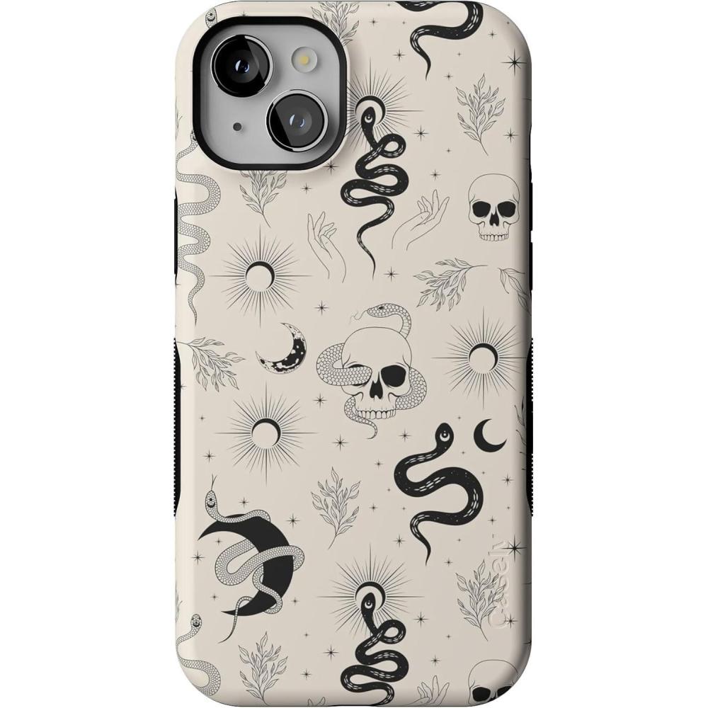 imageCasely iPhone 15 Case  Twilight Flora  Moody Monochrome  Bold Protective Design  Compatible with MagSafeNo Further Explanation  Snakes  Skulls
