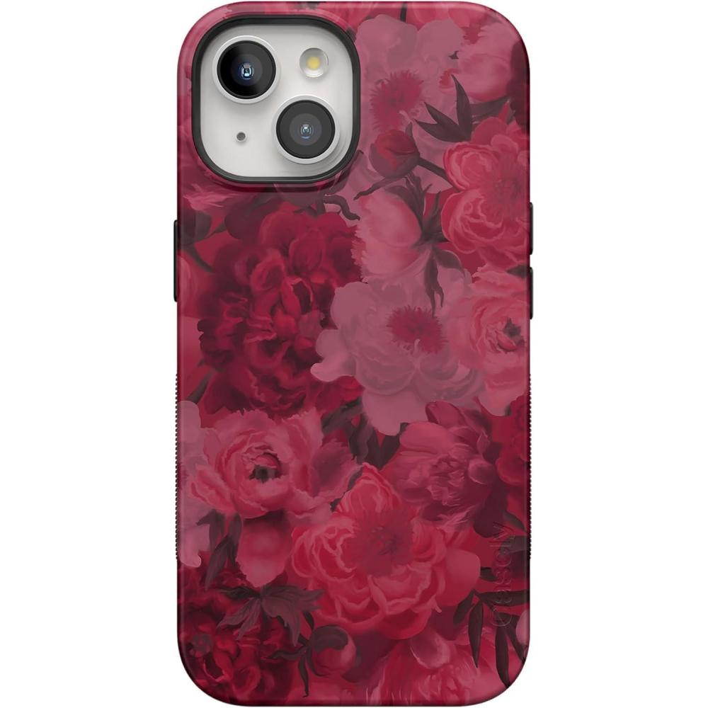 imageCasely iPhone 15 Case  Twilight Flora  Moody Monochrome  Bold Protective Design  Compatible with MagSafeRomance Novel  Moody Floral