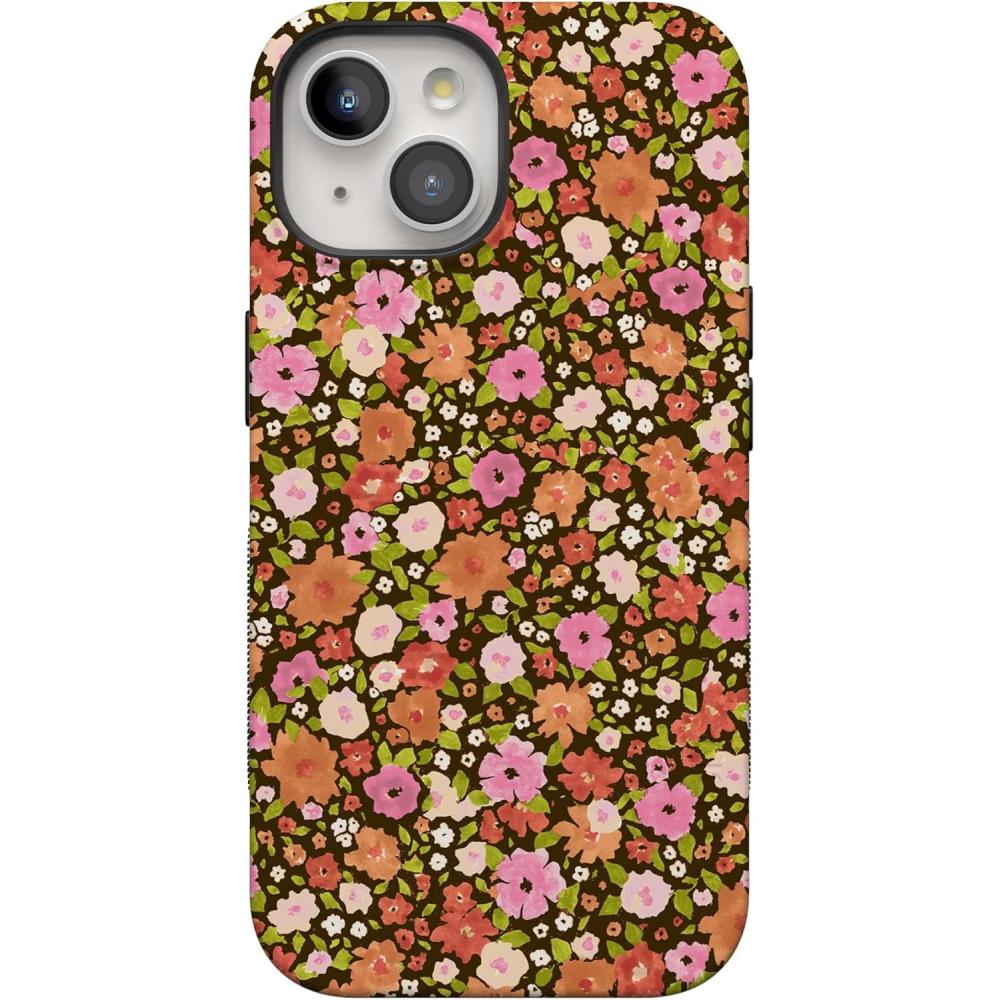 imageCasely iPhone 15 Case  Twilight Flora  Moody Monochrome  Bold Protective Design  Compatible with MagSafeRustic Roses  Boho Bouquet