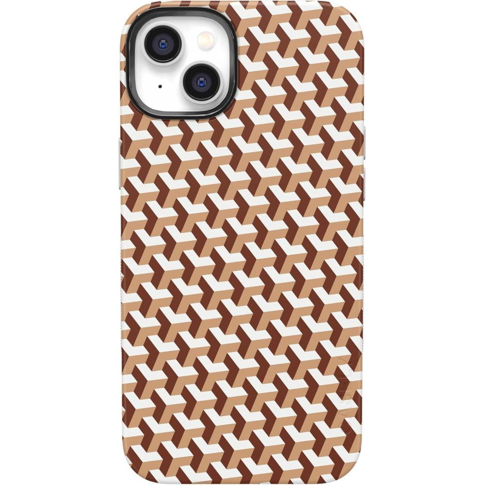 imageCasely iPhone 15 Case  Twilight Flora  Moody Monochrome  Bold Protective Design  Compatible with MagSafeStep It Up  Abstract Geo