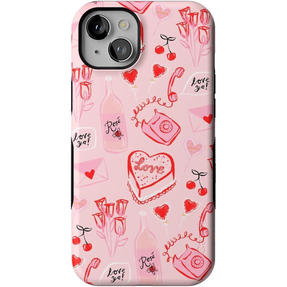 imageCasely iPhone 15 Case  Twilight Flora  Moody Monochrome  Bold Protective Design  Compatible with MagSafeThats Amore  Valentines