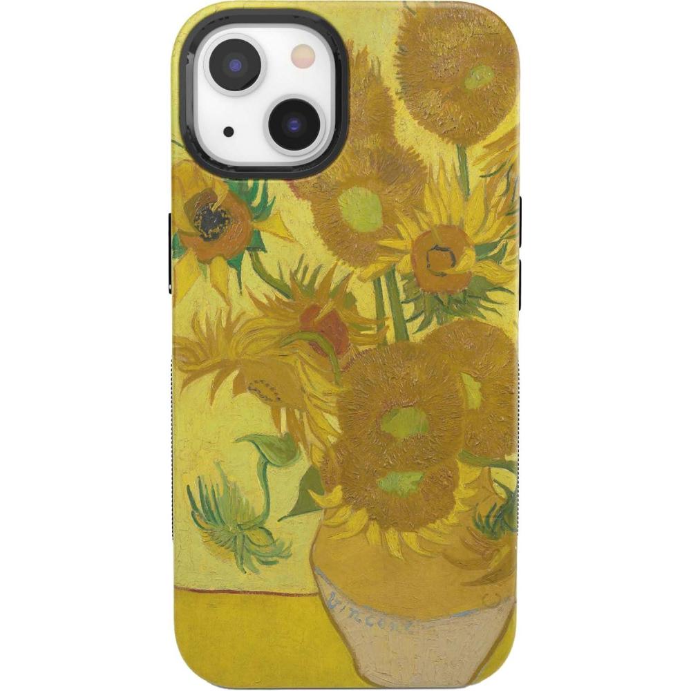 imageCasely iPhone 15 Case  Twilight Flora  Moody Monochrome  Bold Protective Design  Compatible with MagSafeVan Gogh  Sunflowers Floral