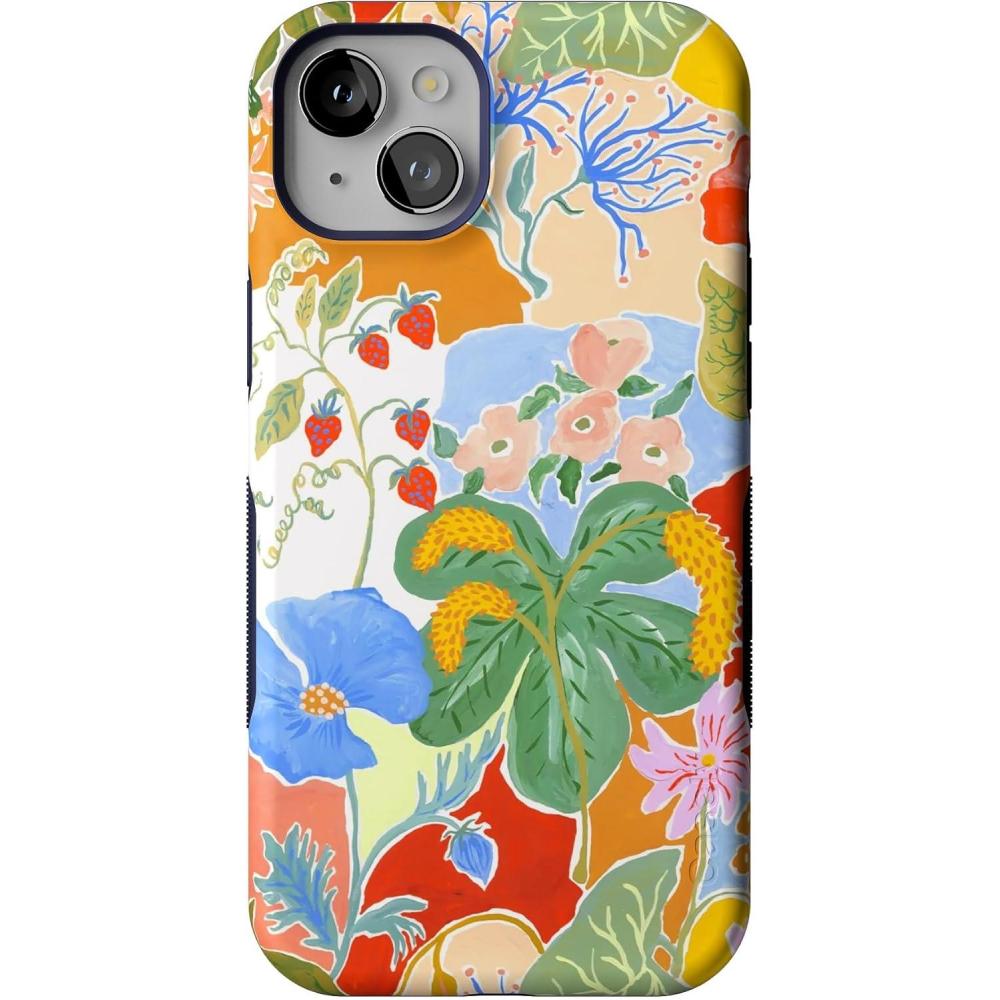 imageCasely iPhone 15 Plus Case  All The Fun Things  Fun on Weekdays  Bold Protective Design  Compatible with MagSafeBotanical Blooms  Floral Patchwork