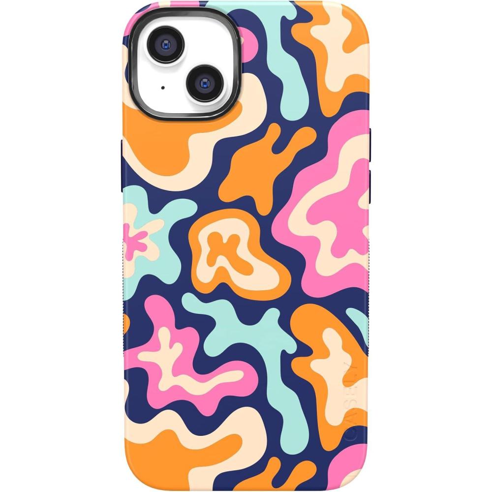 imageCasely iPhone 15 Plus Case  All The Fun Things  Fun on Weekdays  Bold Protective Design  Compatible with MagSafeMidnight Color Splash  Abstract Retro