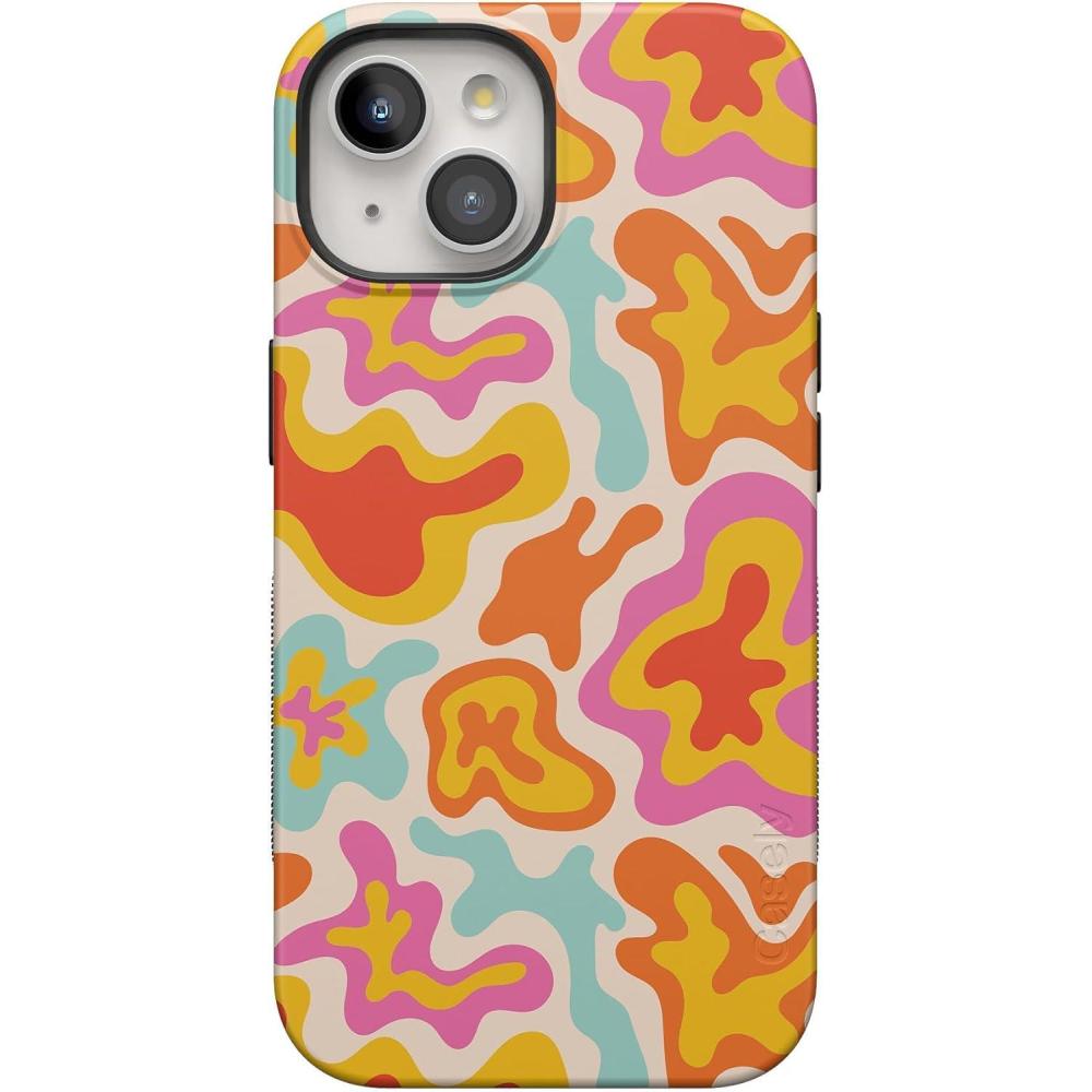 imageCasely iPhone 15 Plus Case  All The Fun Things  Fun on Weekdays  Bold Protective Design  Compatible with MagSafeTropical Color Splash  Abstract Retro