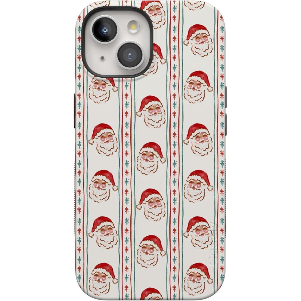 imageCasely iPhone 15 Plus Case  Jolly St Nick  Retro Claus  Bold Protective Design  MagSafe Compatible Design