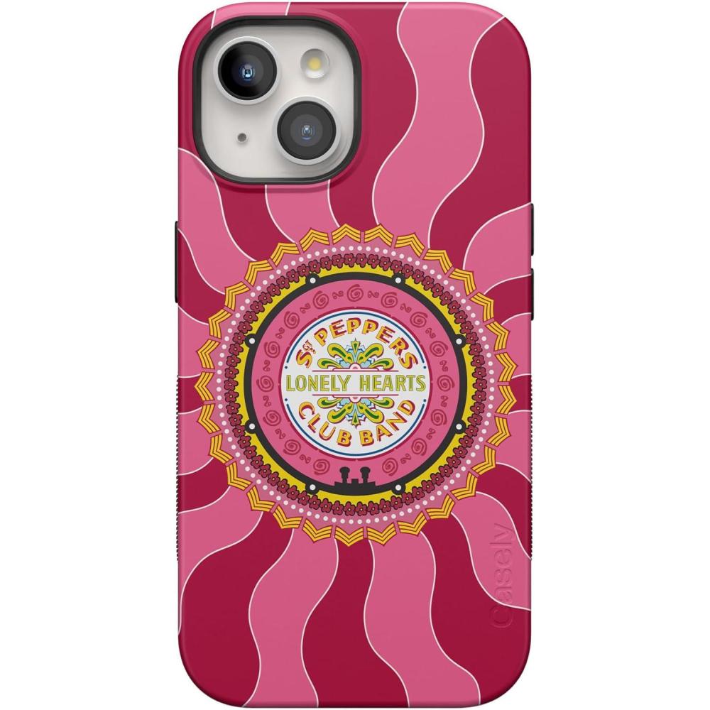 imageCasely iPhone 15 Plus Case  Navy Floral  Full Bloom  Bold Protective Design  Compatible with MagSafeBeatles  Lonely Hearts Club  Sgt Peppers