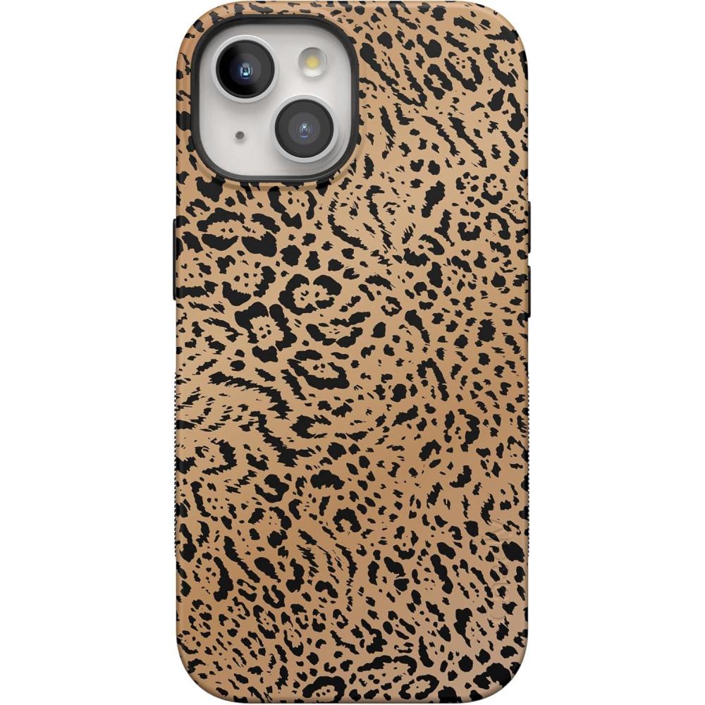 imageCasely iPhone 15 Plus Case  Navy Floral  Full Bloom  Bold Protective Design  Compatible with MagSafeBorn to Be Wild  Jaguar Print