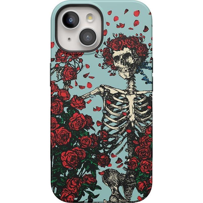 imageCasely iPhone 15 Plus Case  Navy Floral  Full Bloom  Bold Protective Design  Compatible with MagSafeGrateful Dead  Forever Grateful  Skeleton Floral