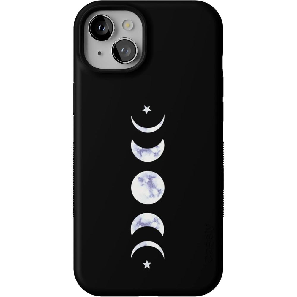 imageCasely iPhone 15 Plus Case  Navy Floral  Full Bloom  Bold Protective Design  Compatible with MagSafeIts Just a Phase  Marble Moon Marble