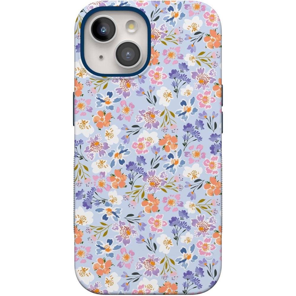 imageCasely iPhone 15 Plus Case  Navy Floral  Full Bloom  Bold Protective Design  Compatible with MagSafePoppy Meadows  Pastel Floral
