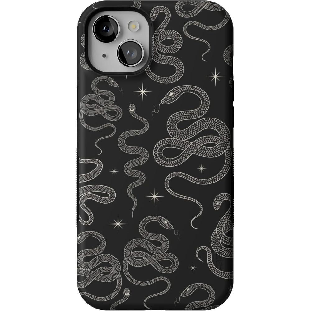 imageCasely iPhone 15 Plus Case  Navy Floral  Full Bloom  Bold Protective Design  Compatible with MagSafeWere Ready For It  Black Serpent