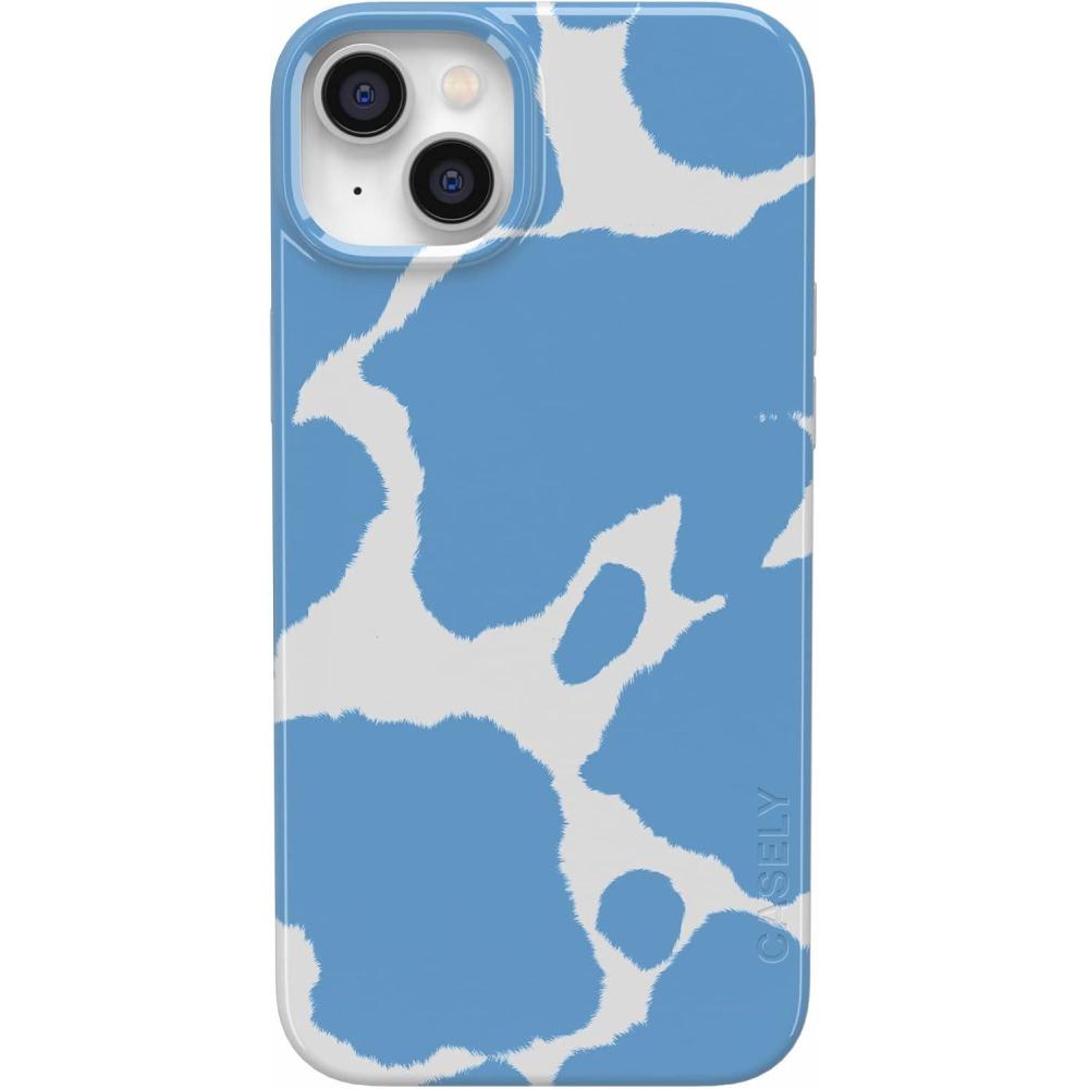 imageCasely iPhone 15 Plus Case  Vines of Love  Floral Heart  Compatible with MagSafe  Classic Ultra Thin DesignCurrent MOOd  Light Blue Cow Print