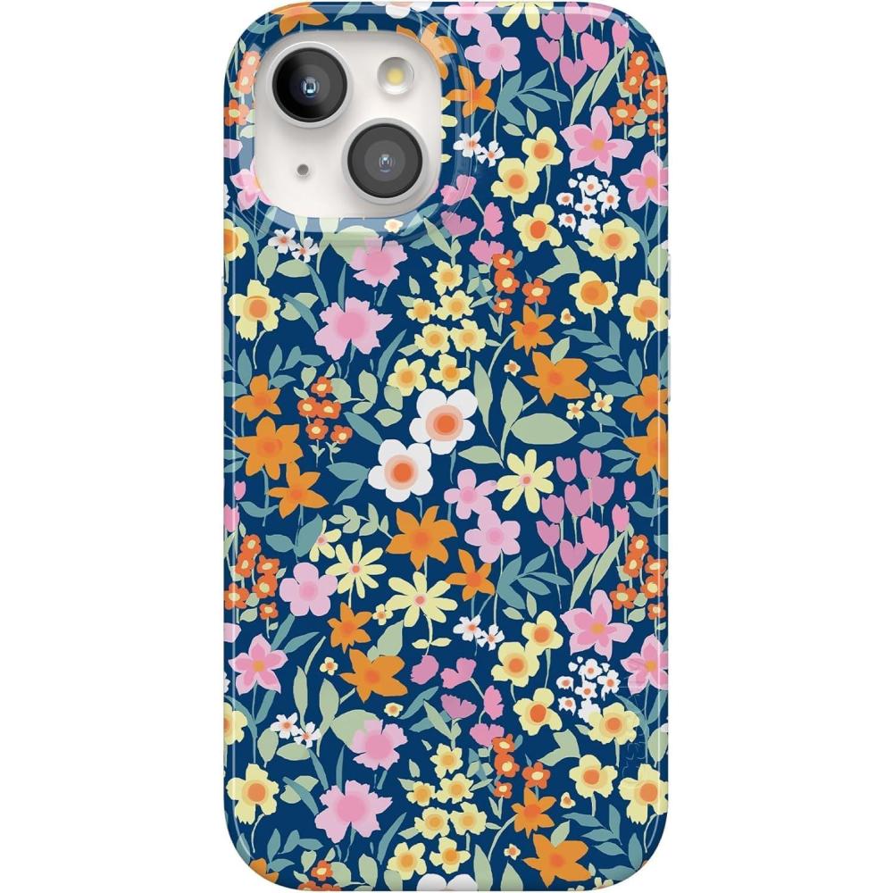 imageCasely iPhone 15 Plus Case  Vines of Love  Floral Heart  Compatible with MagSafe  Classic Ultra Thin DesignFull Bloom  Navy Floral
