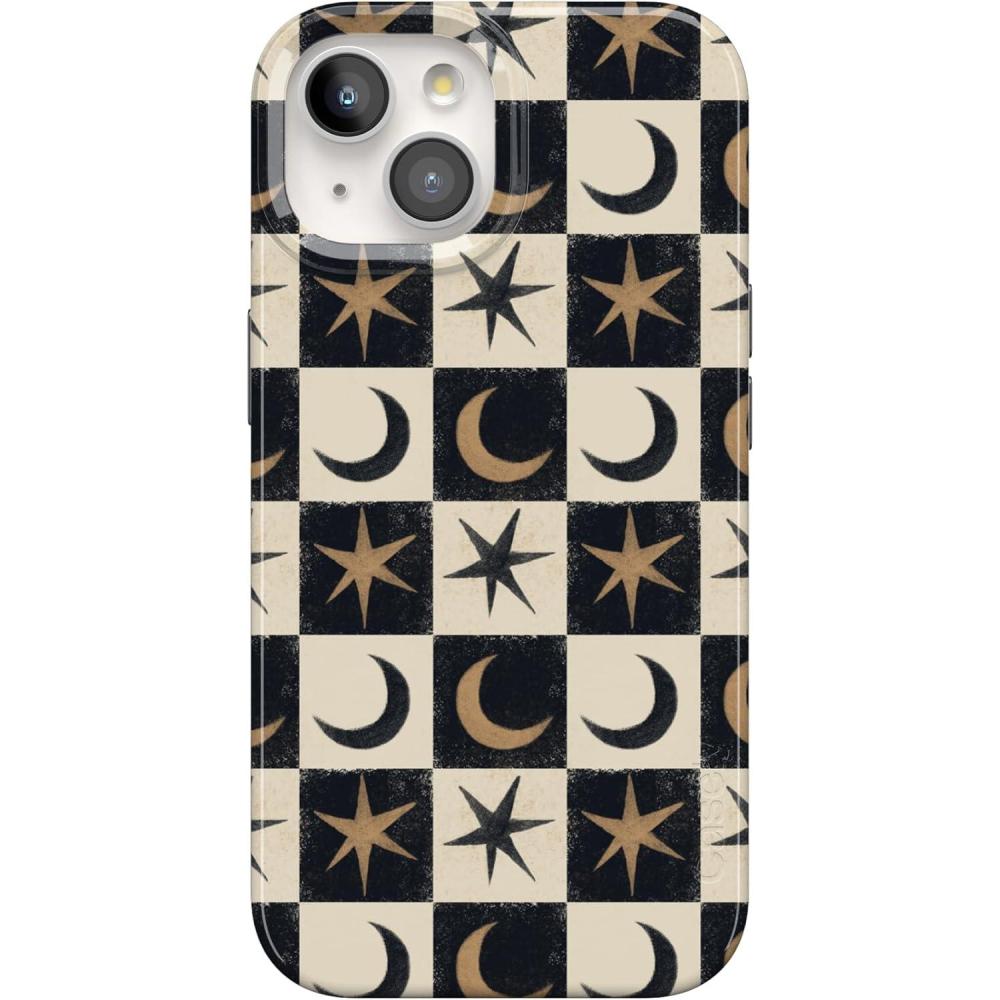 imageCasely iPhone 15 Plus Case  Vines of Love  Floral Heart  Compatible with MagSafe  Classic Ultra Thin DesignMystic Moonstar  Black Celestial