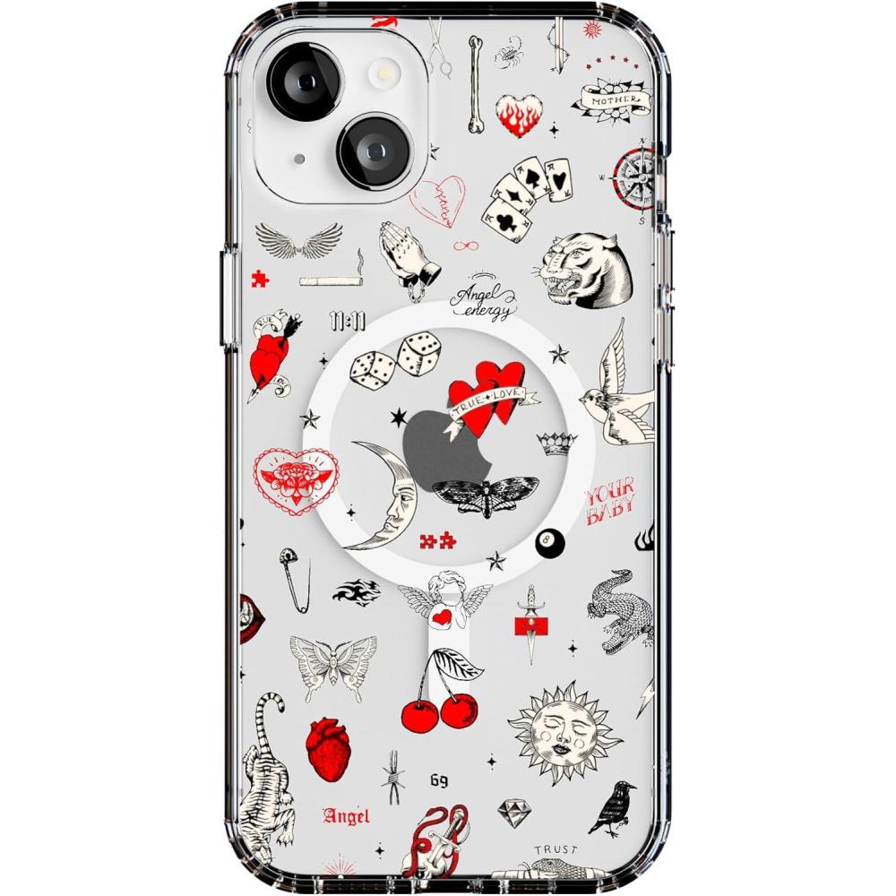 imageCasely iPhone 15 Plus Case  Waves amp Rays  Sunshine  Compatible with MagSafe  Classic Ultra Thin DesignNot a Phase  Clear Flash Tattoo