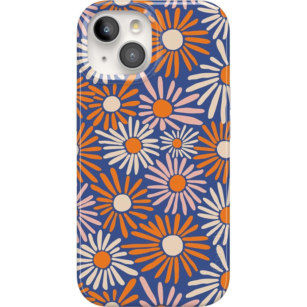 imageCasely iPhone 15 Plus Case  Waves amp Rays  Sunshine  Compatible with MagSafe  Classic Ultra Thin DesignSpring Forward  Daisy Floral