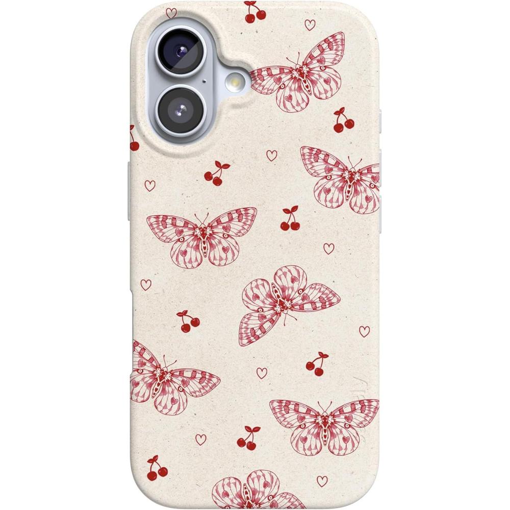 imageCasely iPhone 17 Case  Full Bloom  Navy Floral  Compatible with MagSafe  Classic Ultra Thin DesignHeart Flutters  Butterfly