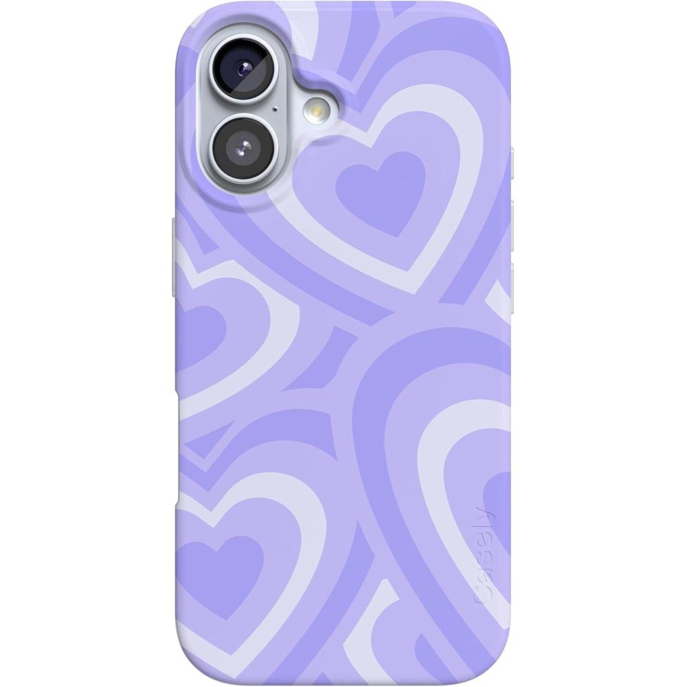 imageCasely iPhone 17 Case  Full Bloom  Navy Floral  Compatible with MagSafe  Classic Ultra Thin DesignLove Song  Lavender Heart