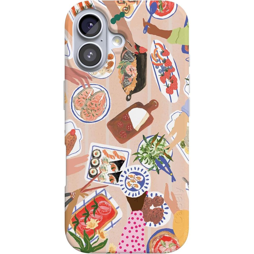 imageCasely iPhone 17 Case  Full Bloom  Navy Floral  Compatible with MagSafe  Classic Ultra Thin DesignPicnic Party  Painted Collage