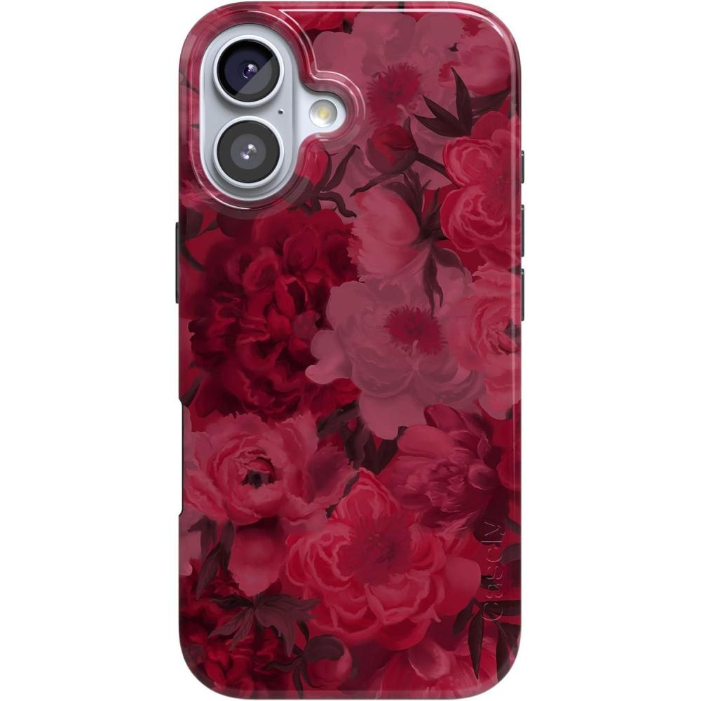 imageCasely iPhone 17 Case Full Bloom Navy Floral Compatible with MagSafe Classic Ultra Thin DesignRomance Novel Moody Floral