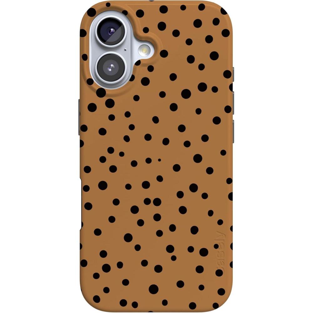 imageCasely iPhone 17 Case Full Bloom Navy Floral Compatible with MagSafe Classic Ultra Thin DesignSpot On Dotted Animal